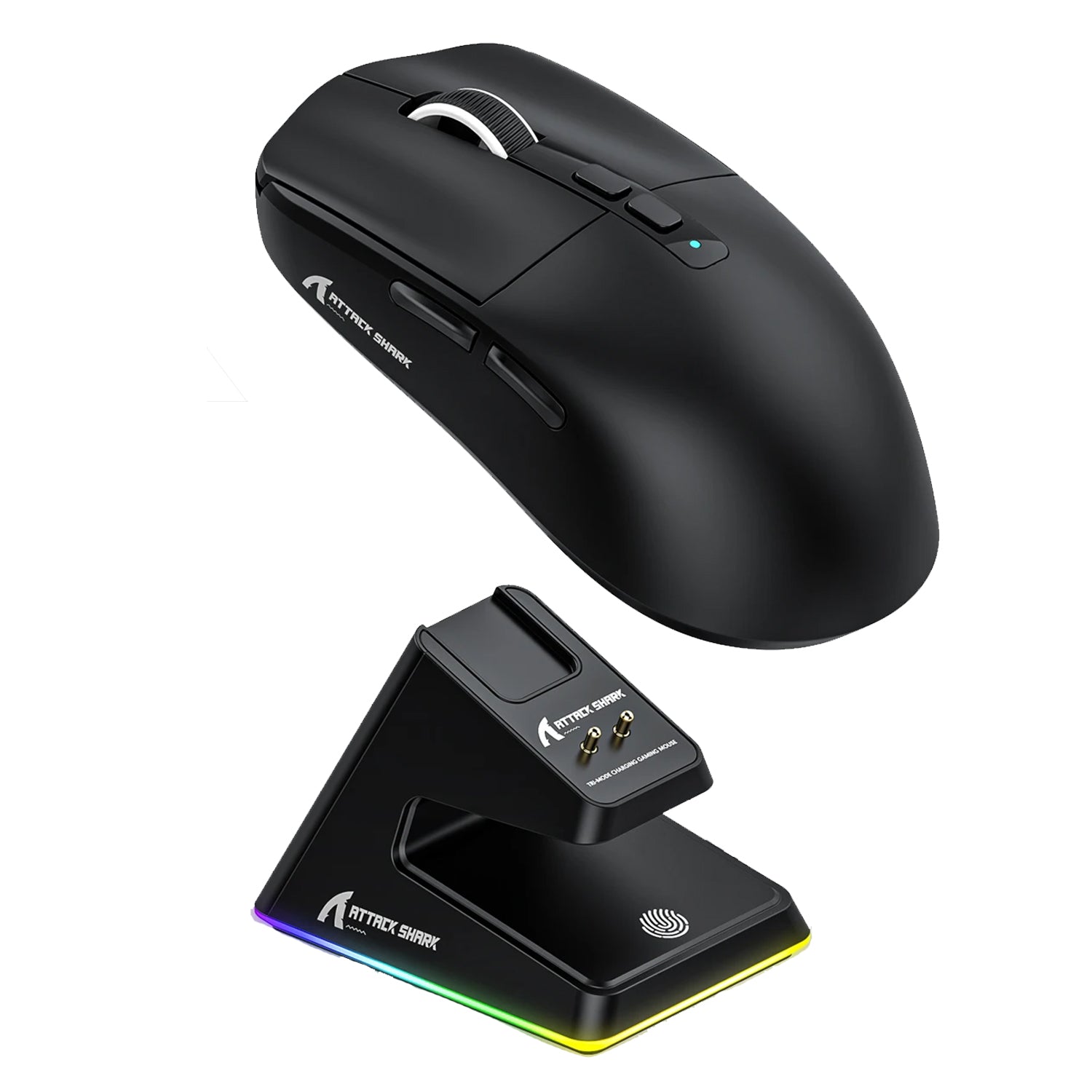 Rato Gaming ATTACK SHARK X6 – Bluetooth, 3 Modos de Ligação, Base de Carregamento Magnética, RGB Rato Gaming ATTACK SHARK X6 – Bluetooth, 3 Modos de Ligação, Base de Carregamento Magnética, RGB